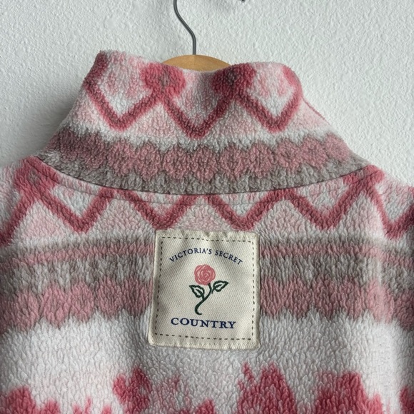 Vintage Rare Find Victoria's Secret Country Collection Pink Sherpa Pullover - Picture 8 of 10
